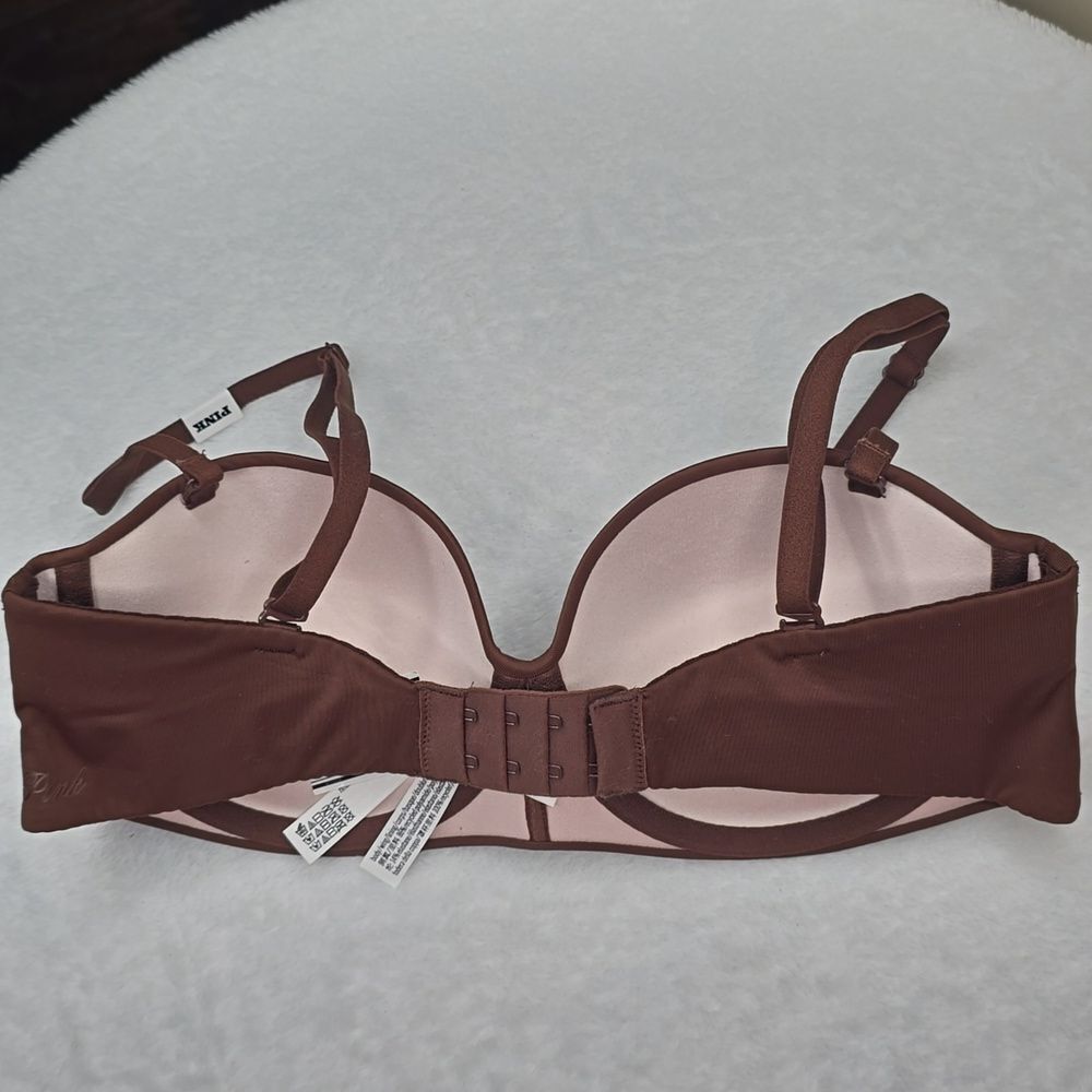 3277 NWT Victoria's Secret PINK Wear Everywhere Push-Up Strapless Bra Sz 32C - Picture 4 of 7